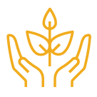Hand holding plant icon