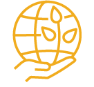 Hand holding world icon